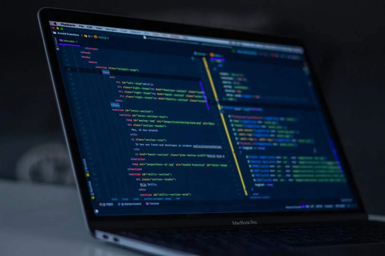 Code on a laptop screen, sample case image